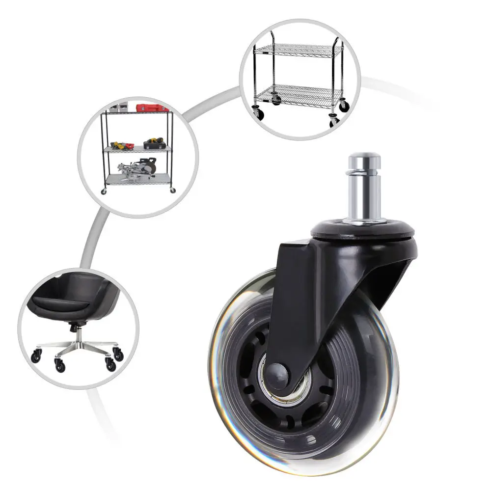 

5PCS 3 Inch Transparent Castor Furniture Castor Office Chair Wheel Universal Wheel