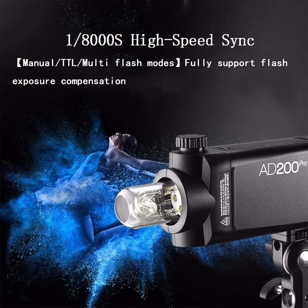 Godox AD200 Pro AD200Pro 200Ws TTL 1/8000 HSS 2 4G стробоскоп светильник вспышка для Sony Nikon Canon