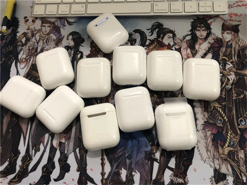 Используется оригинальные Apple AirPods 1st беспроводные наушники Оригинальные Bluetooth наушники для iPhone Xs Max XR 7 8 Plus iPad MacBook