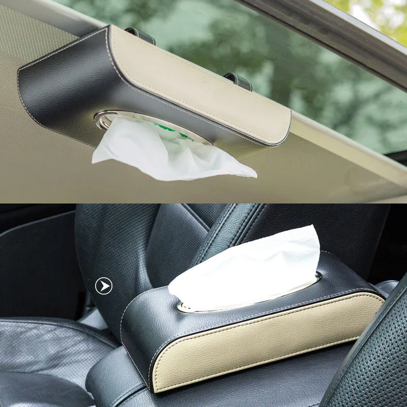 Тканевая коробка для автомобиля кожаный держатель салфеток от солнца бумажная