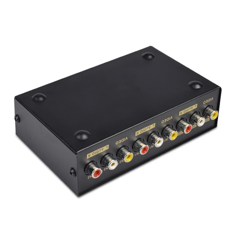 Переключатель AV RCA 2 порта в 1 композитный Селекторный блок L/R для DVD-плеера T84C