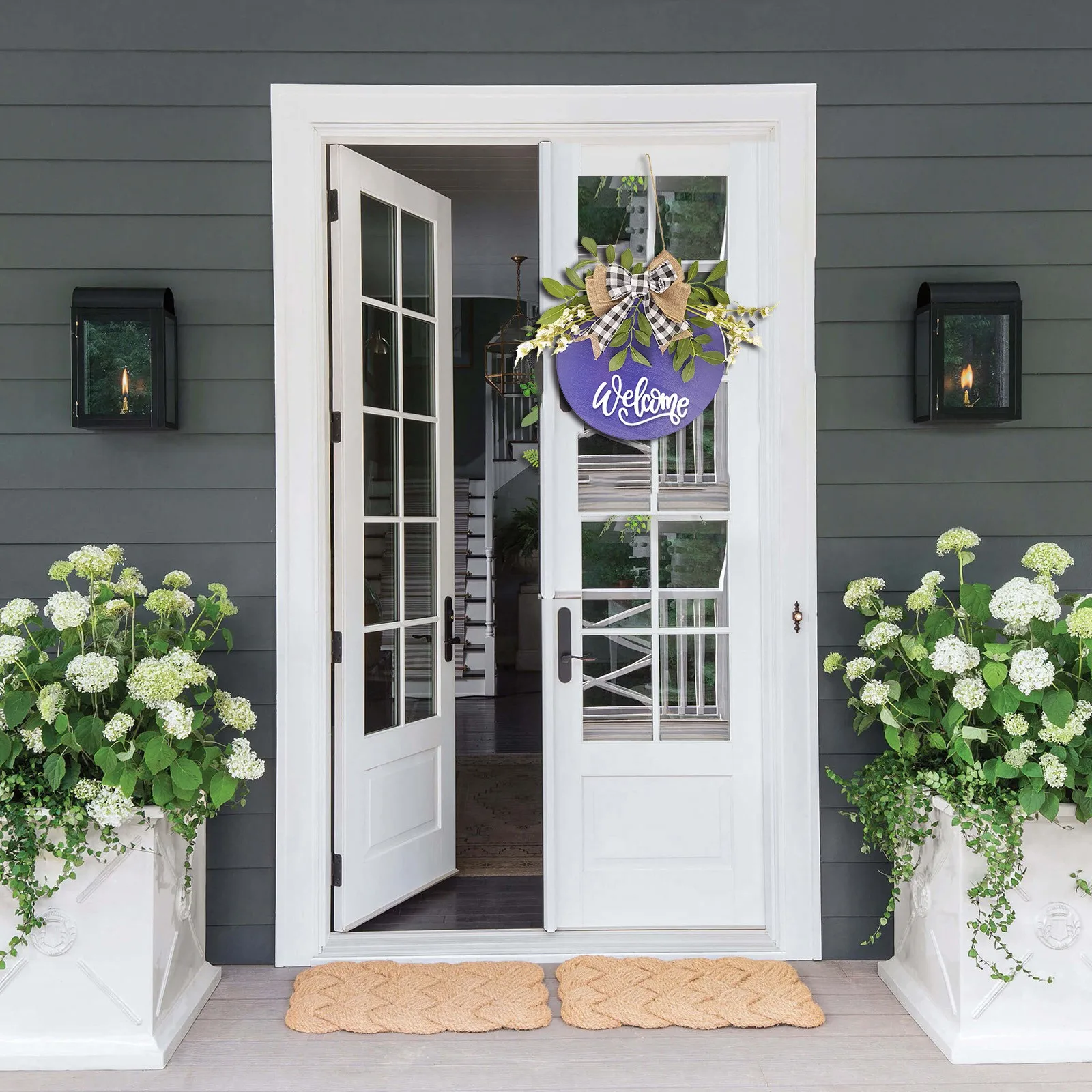 

Artificial Wreath Garland Welcome Door Hanger Door Wreath Front Door Wreath Decoration Spring Easter Wedding Decorations