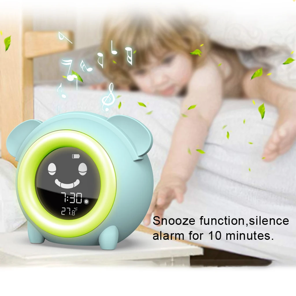 

Kids Alarm Clock Wake Up Digital Clock Night Light Snooze Function Nap Timer