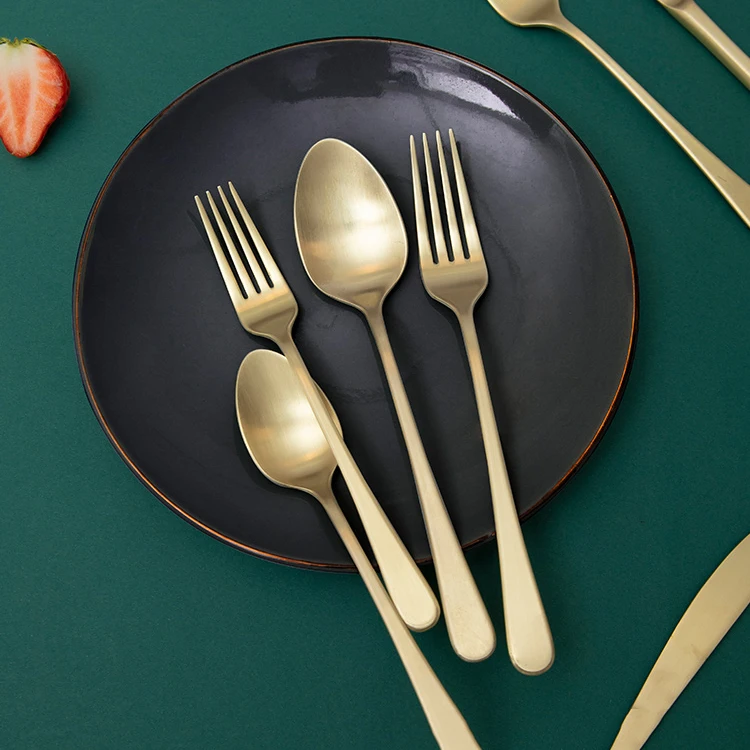 Нержавеющая сталь набор столовых приборов золотистый и черный 5 шт. стейк Ножи