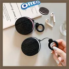 3D Милый Забавный чехол для наушников Oreo с кольцом для защиты от потери для Apple Airpods 12 силиконовый защитный чехол для наушников