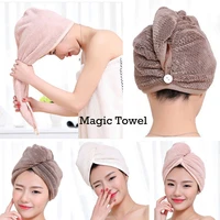 100 cotton magic hair quick drying towel hat microfibre quick dry turban for bath shower pool machine washable cap