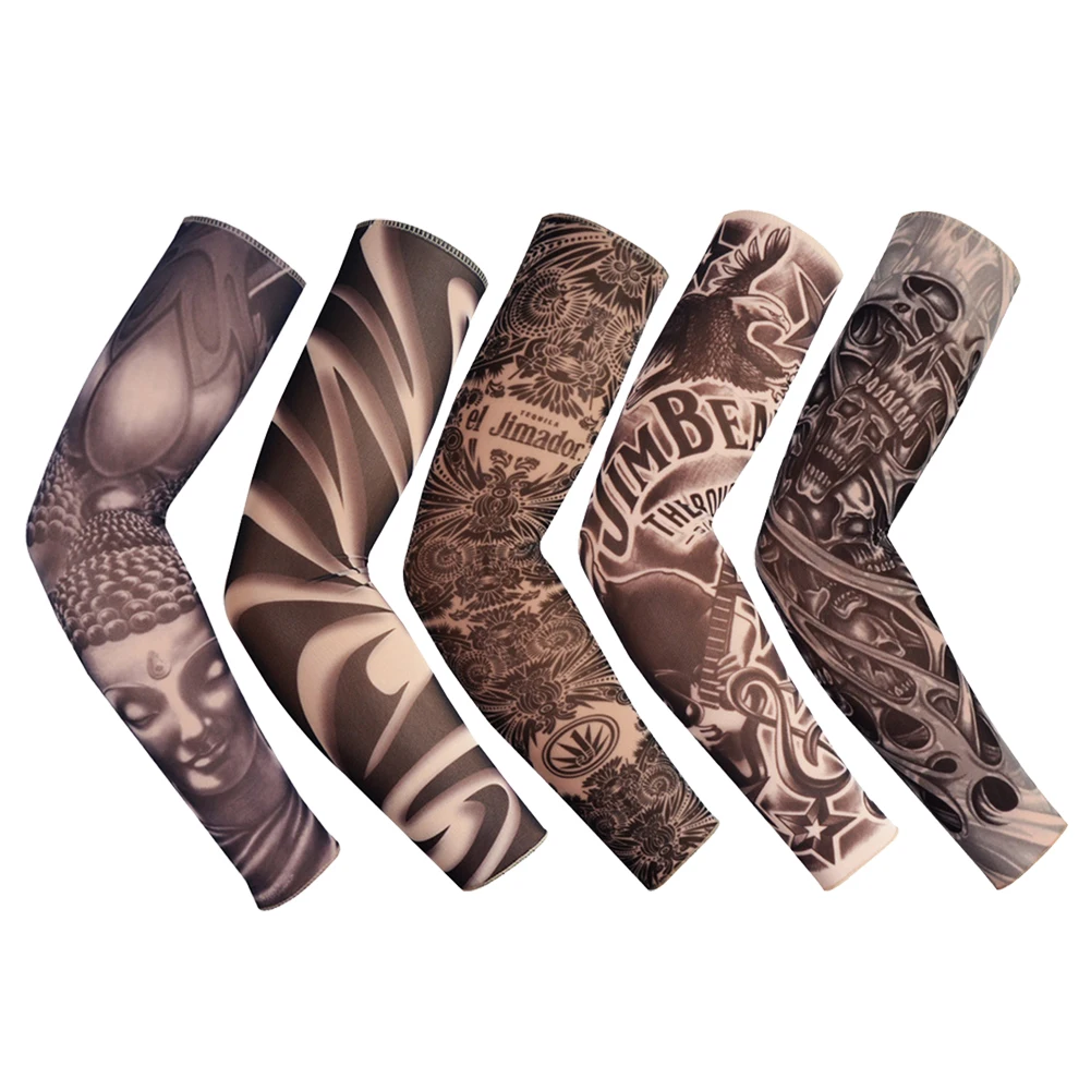 

1PC Arm Tattoo Sleeve Outdoor Cycling Sleeves Summer Sunscreen UV Protection Sport Running Elastic Arm Sleeve