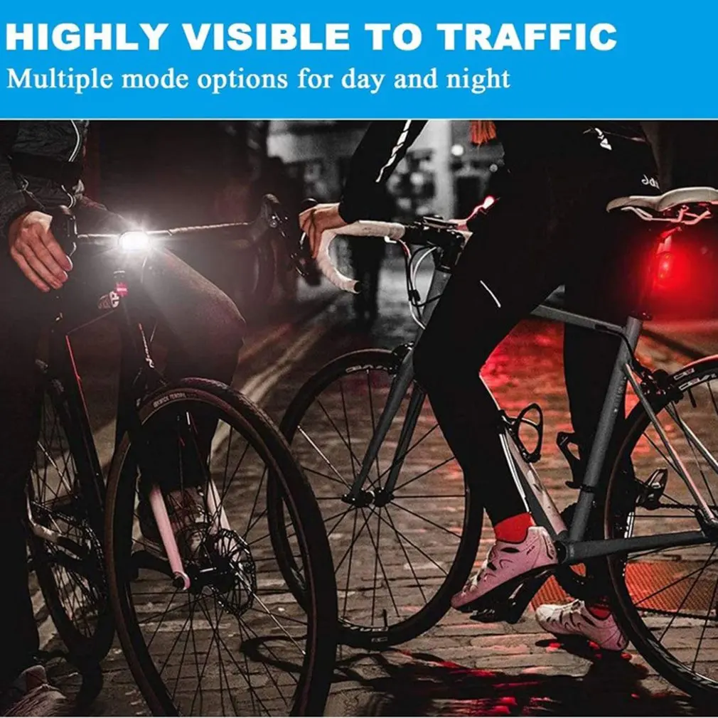 

Q3 Waterproof Bicycle Lamp Set Front Light Rear Light Set Bicycle Supplies IPX4 Waterproof Construction Lamp