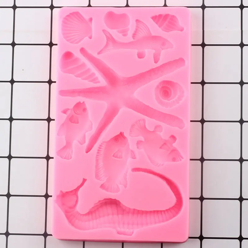 Силиконовая форма для морских животных коньков ракушек звезд конфет глины | Дом и