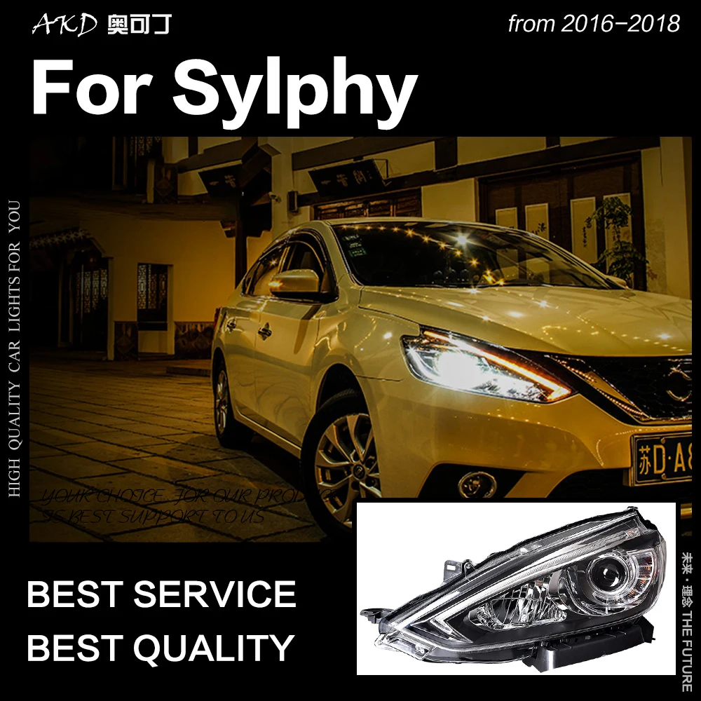 AKD автомобильный Стайлинг для Nissan Sylphy Sentra светодиодный ные фары 2016 2018 новый