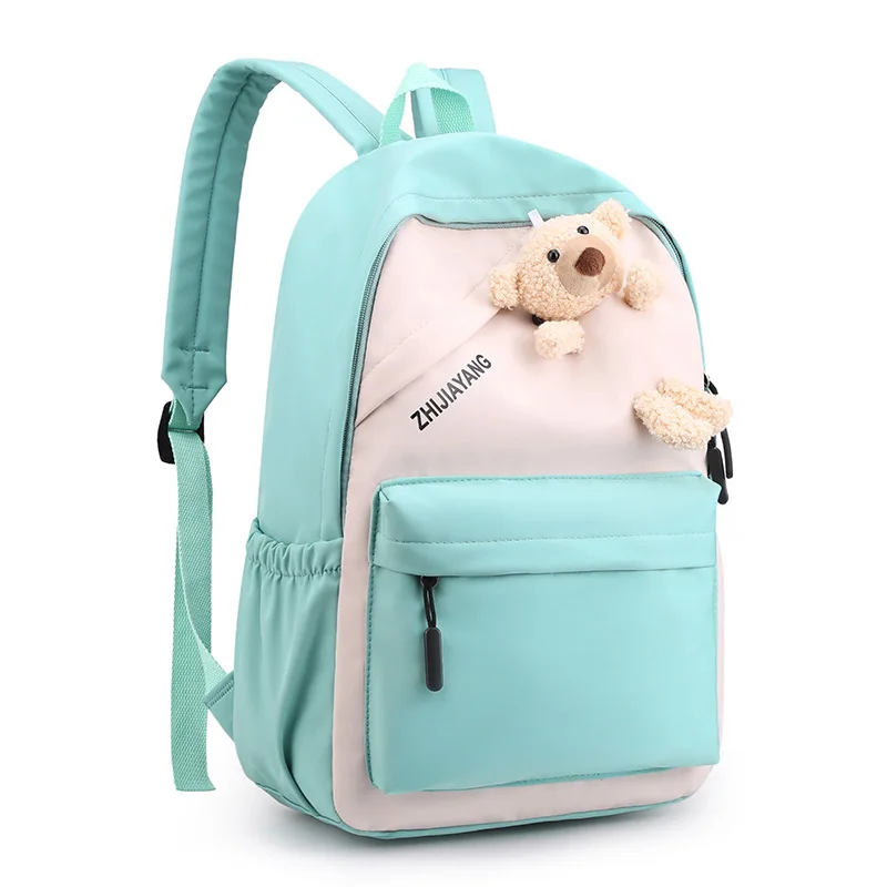 

Детские школьные ранцы для девочек, ортопедические рюкзаки с мультипликационным медведем для учебников