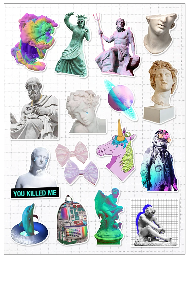 

16PCS Funny Paper Lable Stickers Crafts And Scrapbooking Decorative Sticker DIY Lovely Stationery