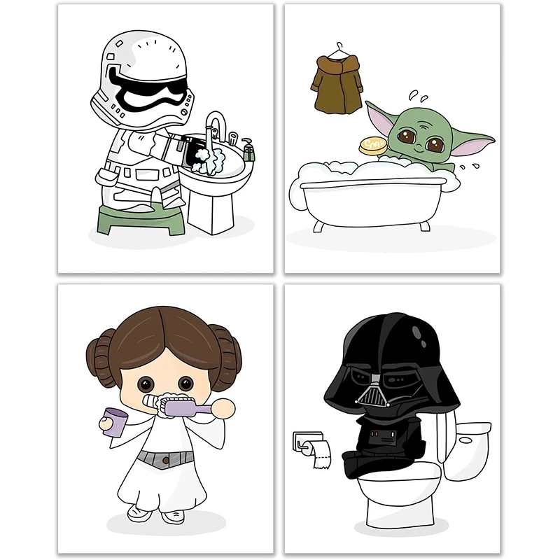 Модульный холст с изображением Звездных войн мультяшное украшение для дома