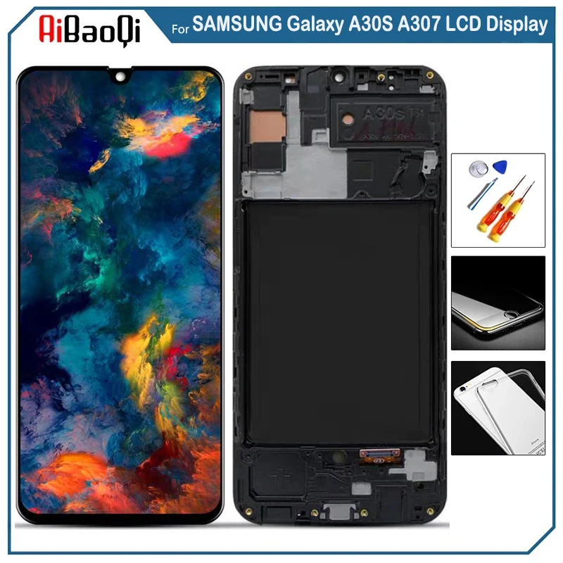 

For SAMSUNG Galaxy A30s A307 LCD Display Screen Touch Digitizer Assembly For Galaxy A307F A307G A307YN With Frame Replace