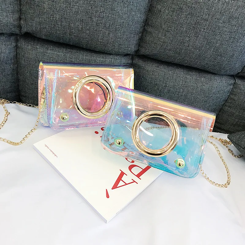 Женская сумка цепочка с номером 2020 прозрачная модная женская на плечо