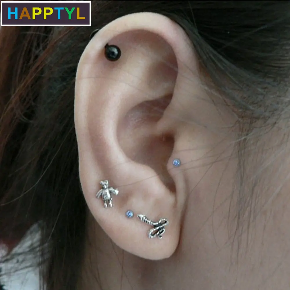 HAPPTYL 60 шт./компл. хирургическая сталь имитация стразы шпильки для пирсинга
