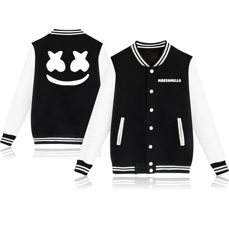 Бейсбольная рубашка с рисунком аниме DJ Marshmello куртка Marshmallo креативным принтом