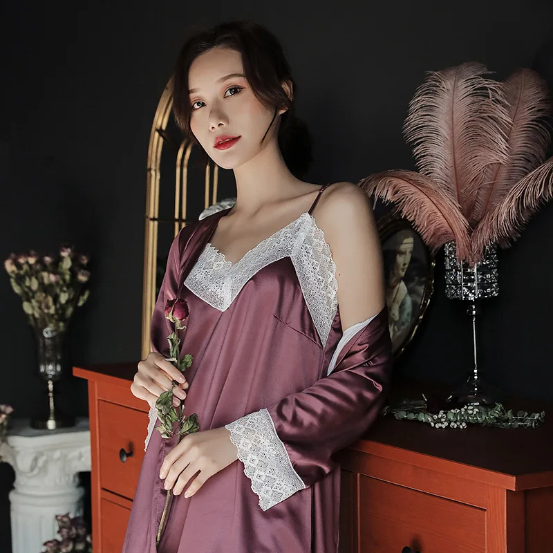 Женская ночная сорочка из двух частей в европейском и американском стиле