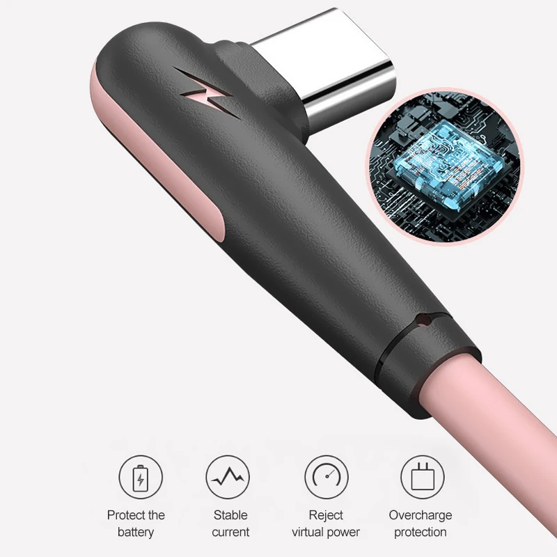 

Micro USB Cable Fast Charging For Android Mobile Phone Micro Charger Elbow liquid soft rubber Data Cable for Samsung S7 Xiaomi
