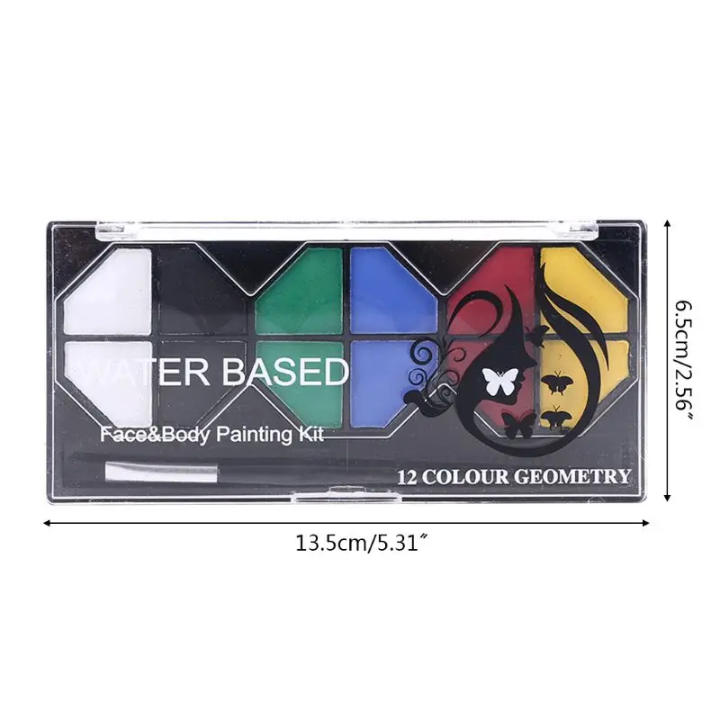 

12 Color Face Painting Body Makeup Non Toxic Safe Water Soluble Paint with Brush
