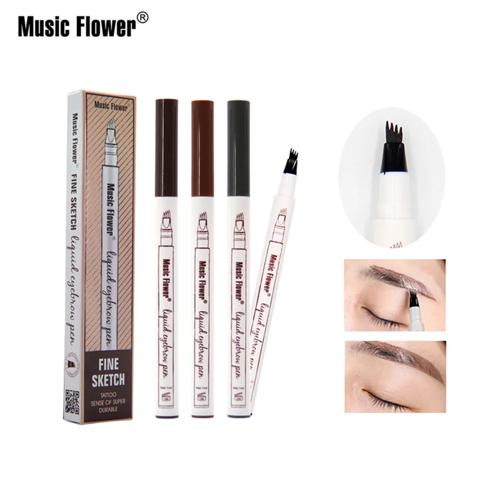 4 цвета карандаш для бровей Макияж тонкий эскиз жидкая подводка ручка