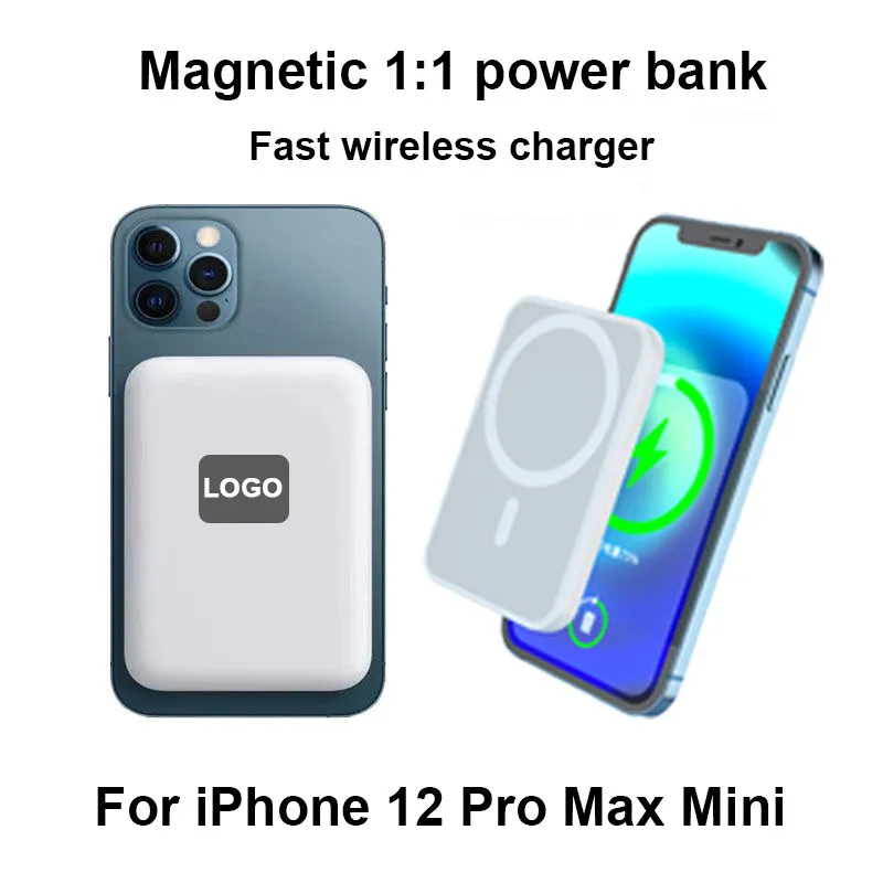 

1:1 5000mAh For MagSafe Powerbank Portable Magnetic Wireless Power Bank For iphone 13 12 13Pro 12Pro Max Mini External Battery