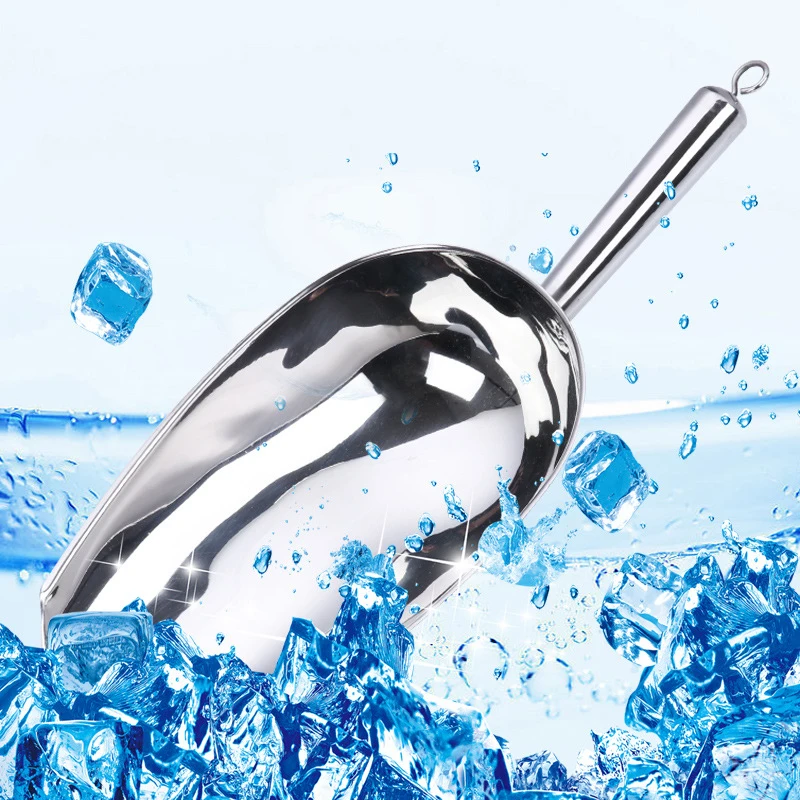 

justdolife Kitchen Ice Scoop Versatile Stainless Steel Ice Shovel Ice Flour Utility Scoop Ice Cream Ball Maker Kitchen Tools
