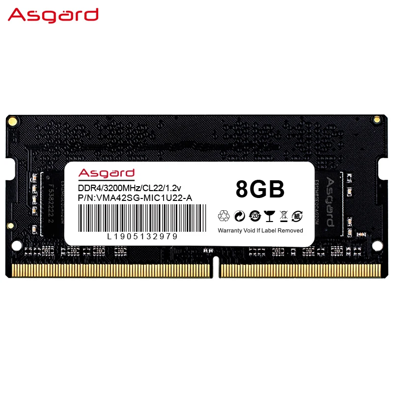 Asgard A1 оперативная память для ноутбука ddr4 8 Гб 16 2666 МГц 260pin высокая