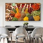 Картина на холсте с изображением специй, зерен и приправ