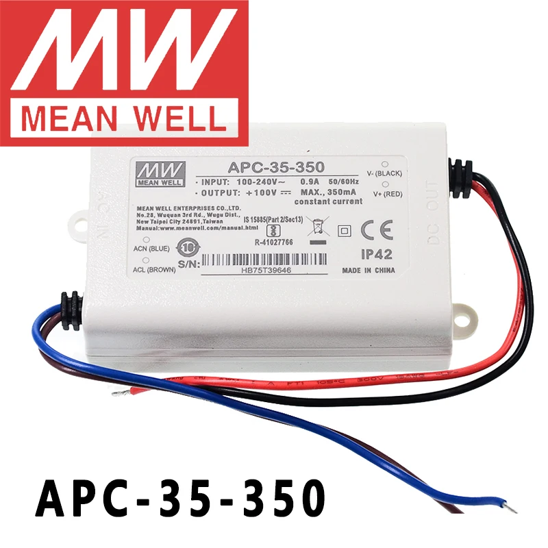 Оригинальный светодиодный импульсный источник питания Mean Well APC 35 350 meanwell мА
