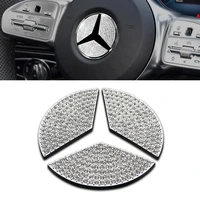 car steering wheel logo emblem diamond sticker 45mm49mm for mercedes benz abce class cla gla gle glk