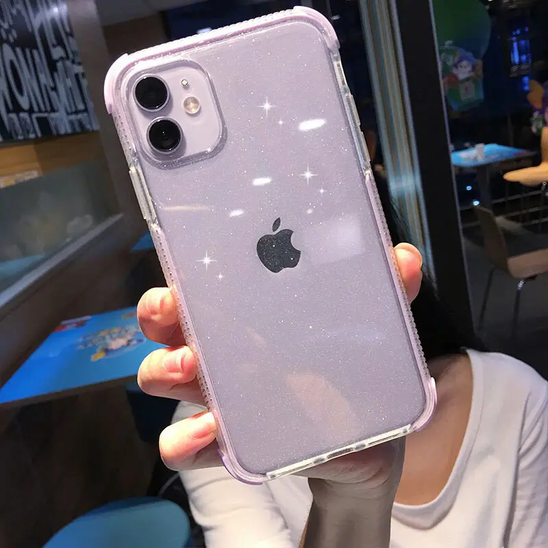 Противоударный блестящий чехол для телефона iPhone 13 12 11 Pro Max XR X XS 8 7 Plus 12Mini