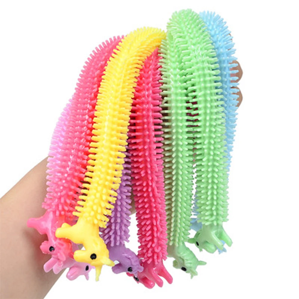 

3pcs squishy Worm Noodle Stretch String TPR Rope Anti Stress Toys String Fidget Autism Vent Toys Random Color