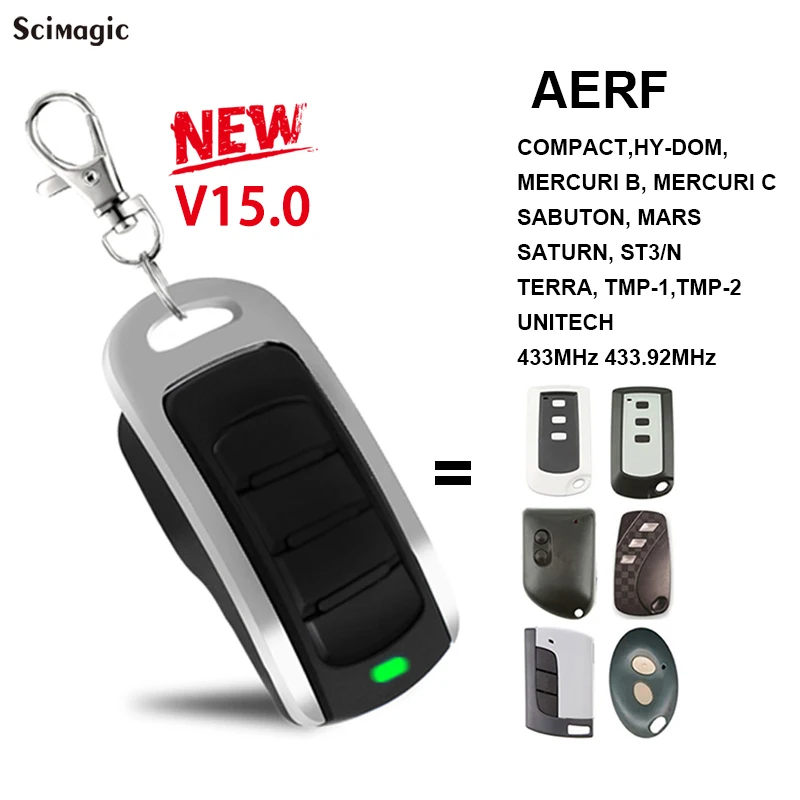 

AERF COMPACT,HY-DOM,SABUTON, MARS,SATURN, ST3/N, TERRA, TMP-1,TMP-2, UNITECH , MERCURI B, MERCURI C Garage Gate Remote Control