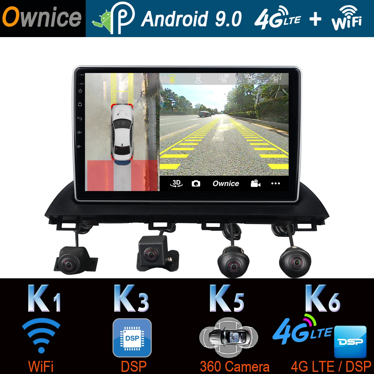 10 1 &quot1 Din 360 ° панорамная фотомагнитола для Mazda 3 Mazda3 Axela 2014 2015 2016 2017 автомобильное GPS