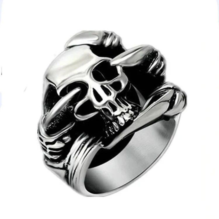 

Fashion Gothic skull ring jewelry mens ladies biker ring party jewelry hip hop accessories gift wholesale