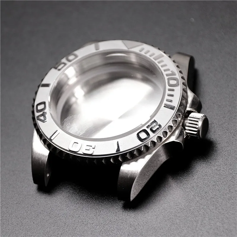 40mm Yacht-master Sapphire Glass Stainless Steel Case For Seikoskx007 009 Nh35 Nh36 8215 2836 Movement Watch Case Modification