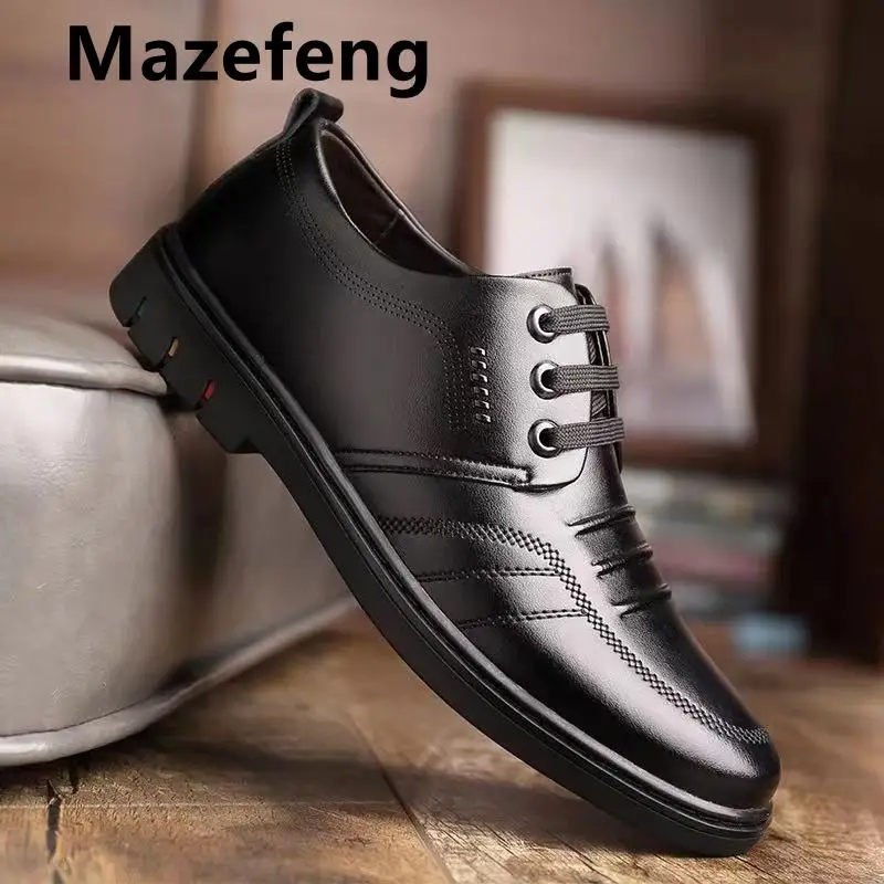 

Mazefeng Classic Business Men Dress Shoes Fashion Elegant Formal Wedding Shoes Men Slip on Office Oxford Shoes for Men 2021 New