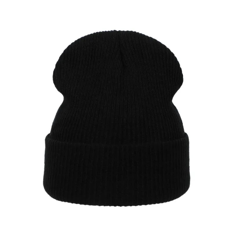 

Solid Winter Knitted Hat Outdoor Sports Warm Ski Hat Cap Women Plain Skullies Beanie Crochet Men Skullcap Bonnet