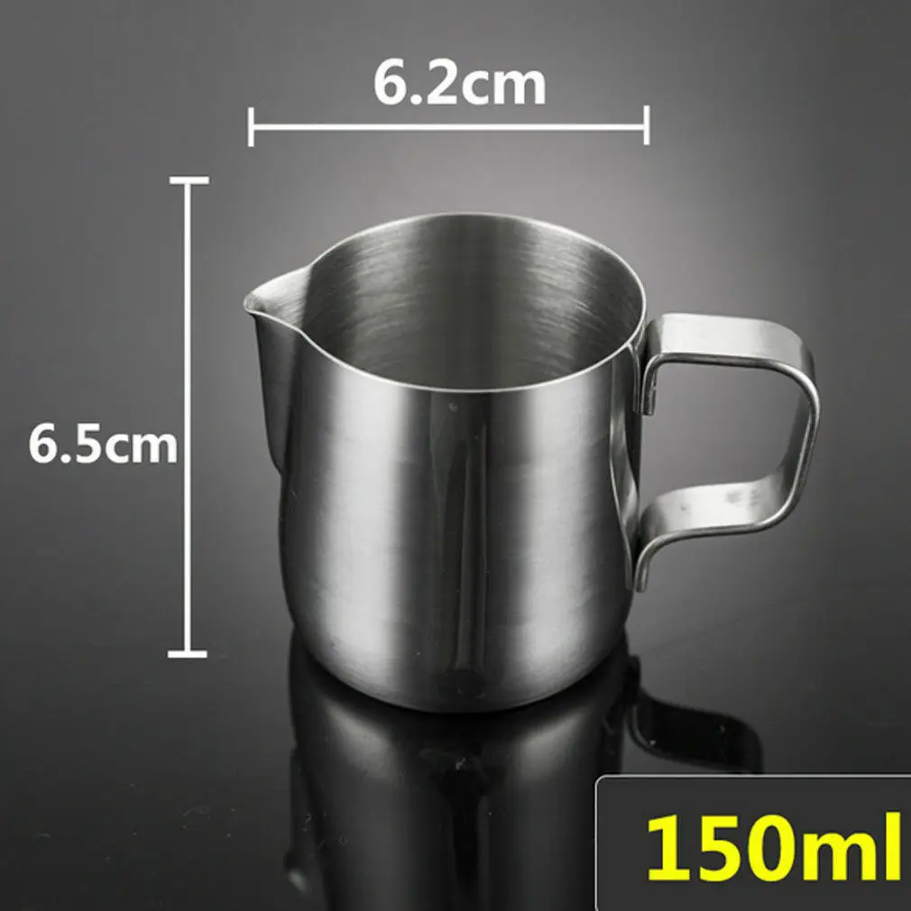150ml Кувшин для вспенивания молока из нержавеющей стали, контейнер для кофе латте, кувшин 3 размеров, бутылки 150 мл/350 мл/600 мл - Цвет: 150ml