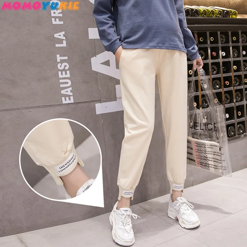 Pantalones deportivos informales para mujeres embarazadas, ropa de maternidad con cintura el&aacute;stica, harem, para primavera-0