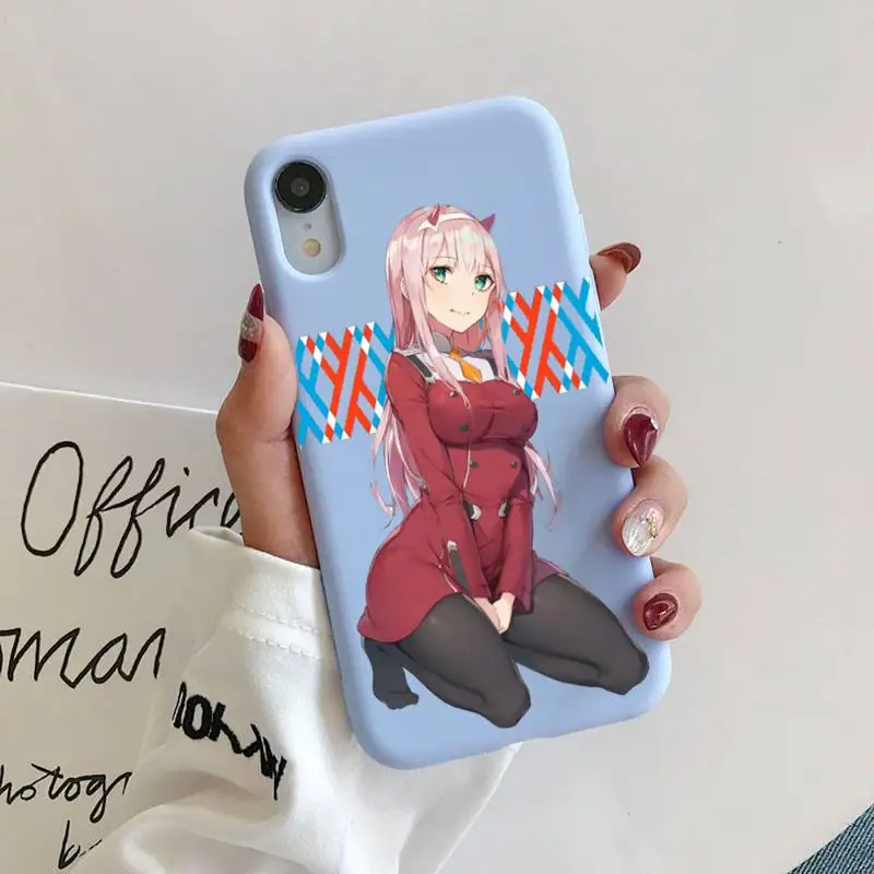 

DARLING in the FRANXX ZERO TWO Phone Case for iphone 11 Pro Max X XS Max XR Candy Color Soft Cover For iPhone 7 8 6 6S Plus