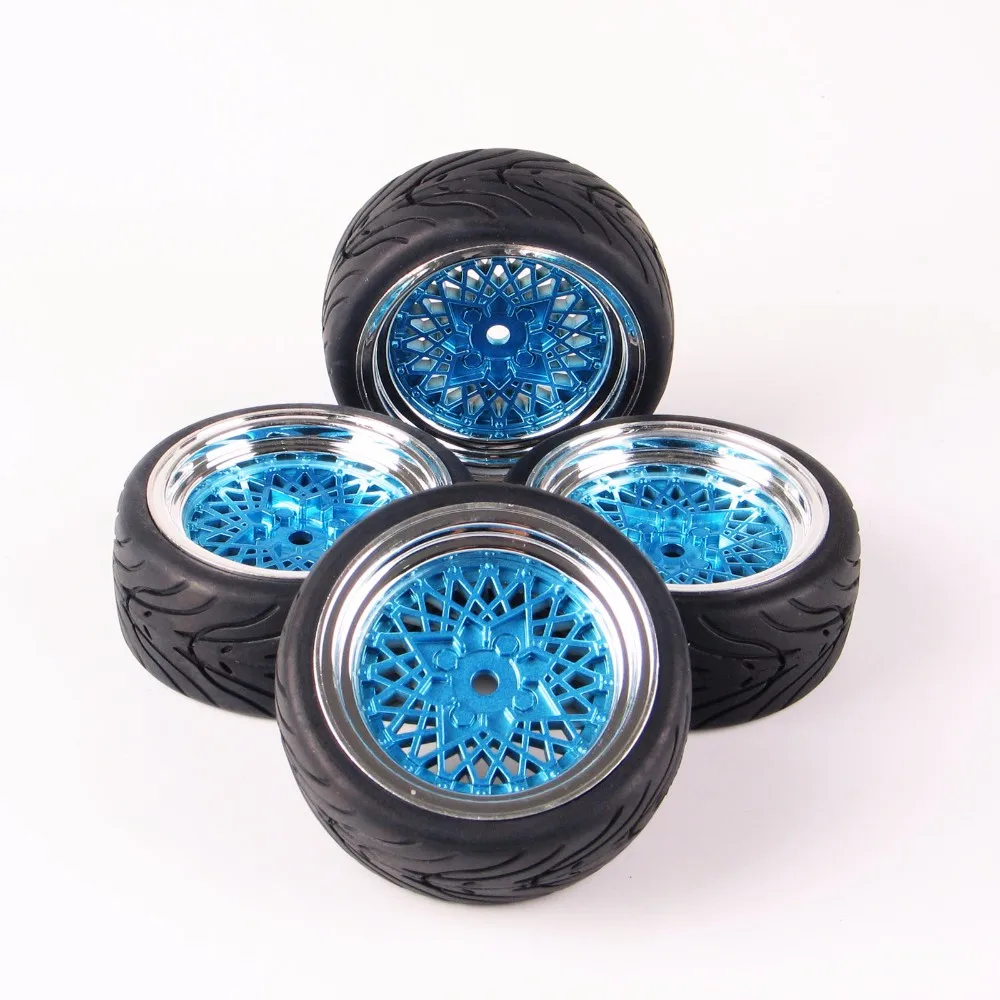 

1/10 Flat Tire And Wheel Rim 12mm Hex RC Car Model 10365+21006 Accessories