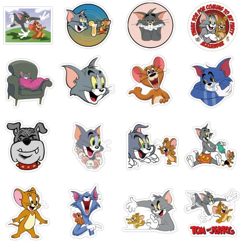 50 шт. аниме мультфильм Том Кот и Джерри наклейки для детей Ноутбук Канцтовары