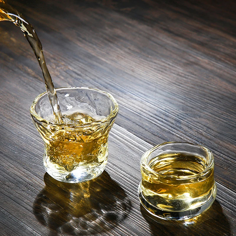 SENDIAN японский стиль утолщенная стеклянная чайная чашка ручной работы прозрачное