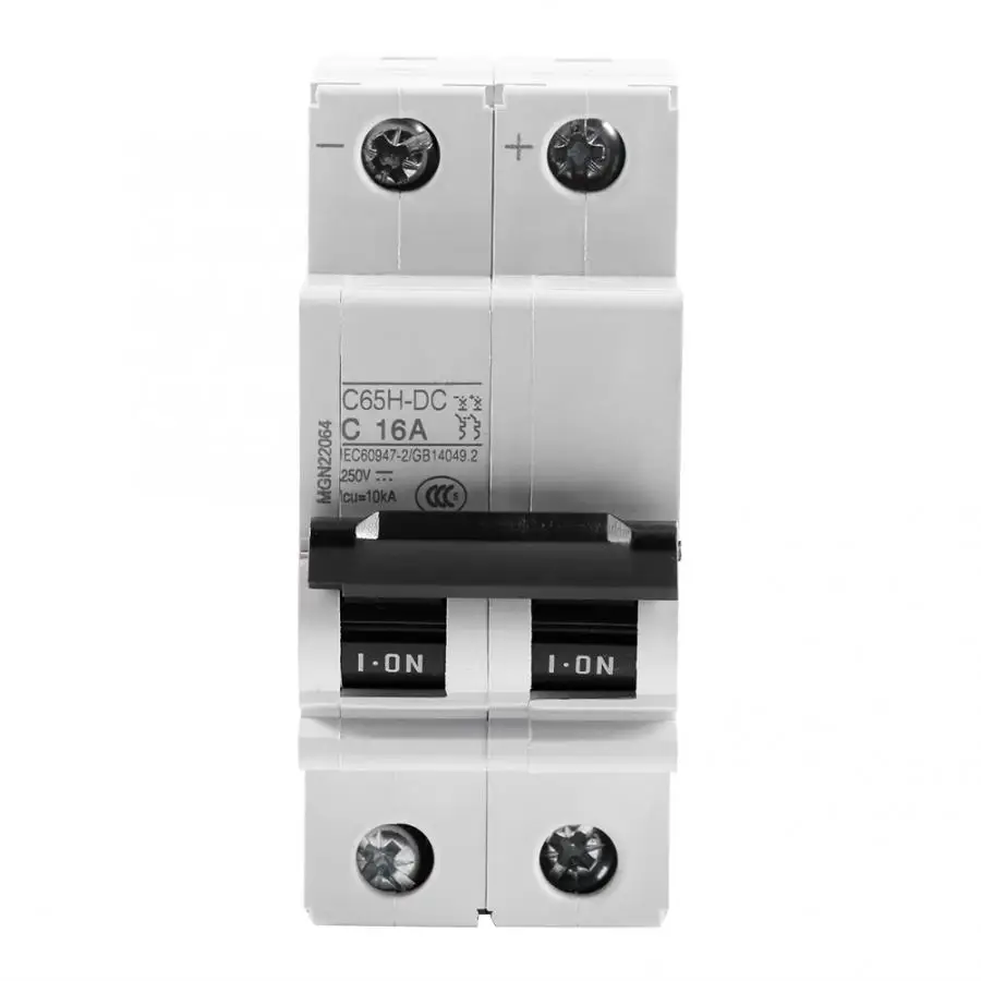 16A/32A/63A 250V DC Circuit Breaker 2P Miniature Air 10000A Breaking Capacity 2-Pole |