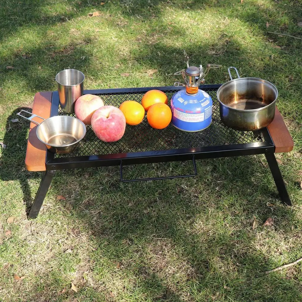 Уличный противоожоговой железный стол для барбекю удобный складной сетчатый с