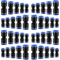 40 pcs straight push connectorsquick release pneumatic air line hose fittings kit connector for 4681012mm od tube