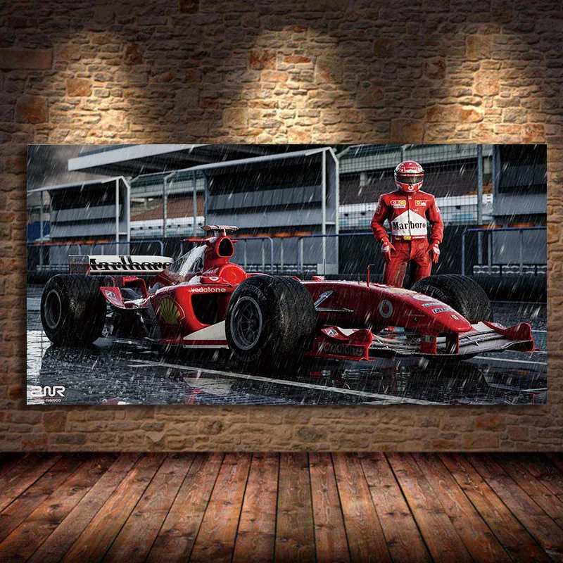 Художественный настенный постер Ferraris F2004 автомобиль F1 с гоночными машинами