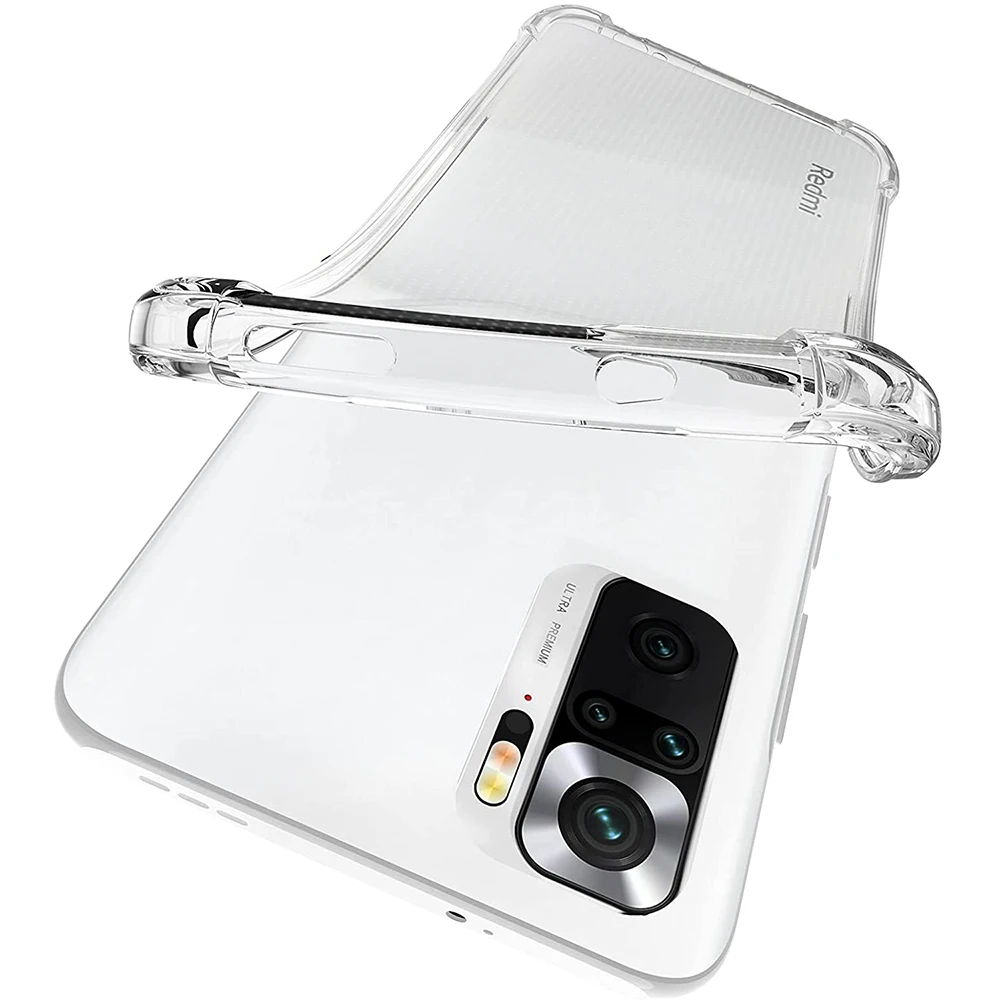 shockproof clear phone case for xiaomi redmi note 10 pro 10s 5g soft tpu phone back cover for redmi note10 pro max free global shipping